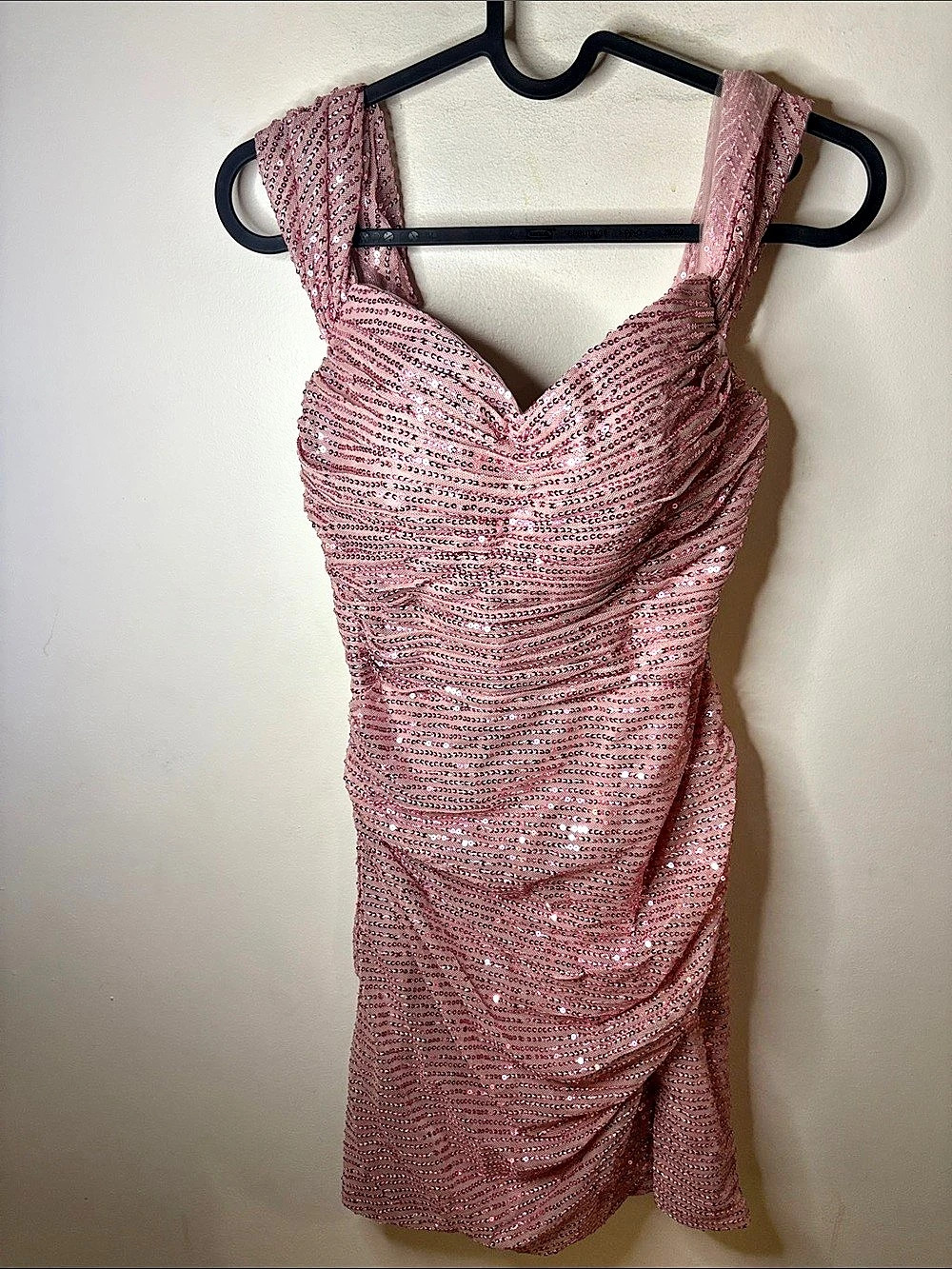 Pink Sequin Mini Dress